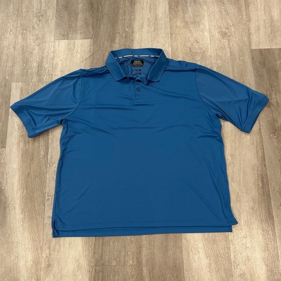 Callaway Other - Cabelas Blue Polo Shirt with Short Sleeves and Textured Fabric